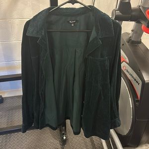 Madewell Dark Green oversized corduroy shirt jacket